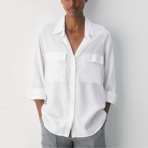 Aritzia Babaton White Utility Shirt Size SM